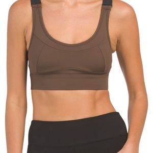 NWT Varley Edris Open Back Sports Bra in Solid Brown Size XS